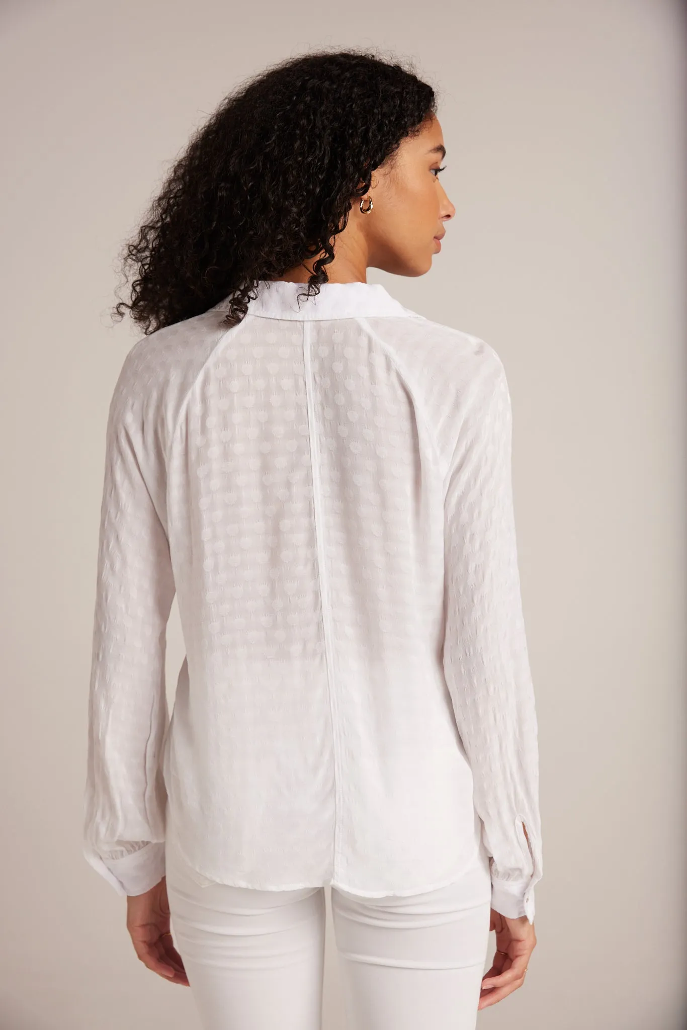 Round Hem Bishop Sleeve Shirt - White sold by Bella Dahl product image thumbnail 2