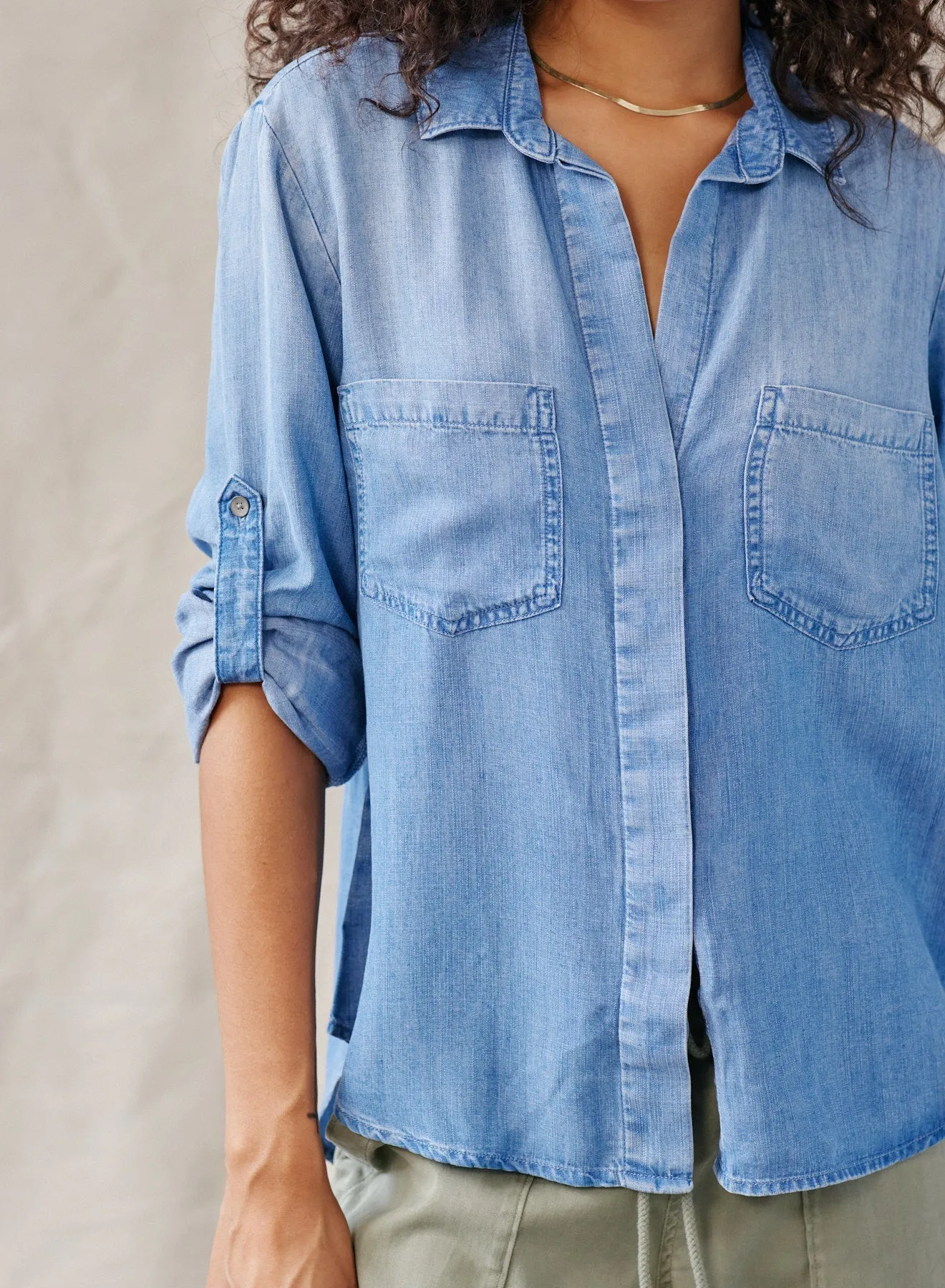 Split Back Button Down - Medium Ombre Wash sold by Bella Dahl product image thumbnail 4