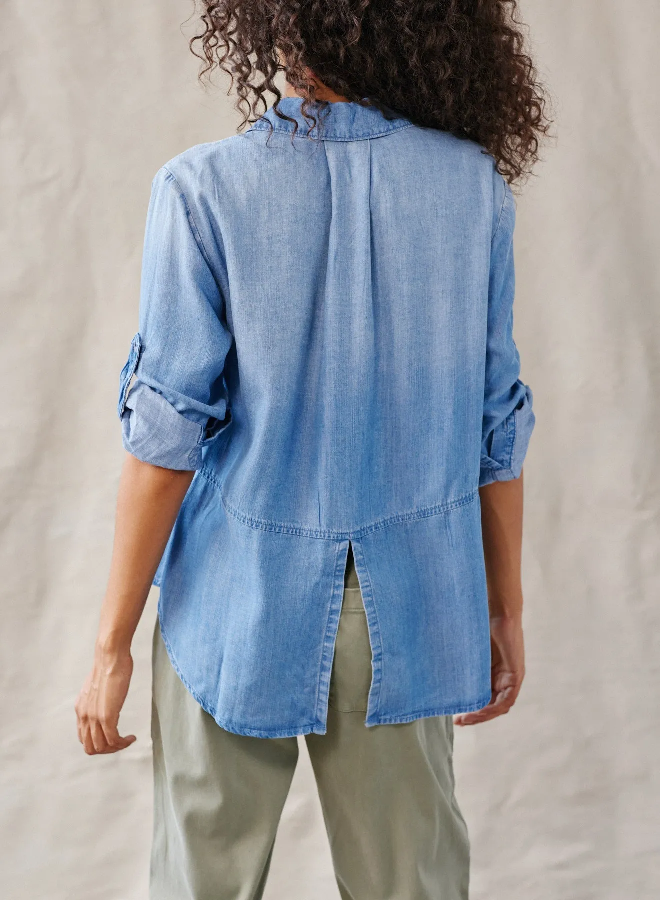Split Back Button Down - Medium Ombre Wash sold by Bella Dahl product image thumbnail 2