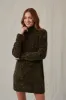 Turtle Neck Chenille Sweater Dress - Italian Herb sold by Bella Dahl