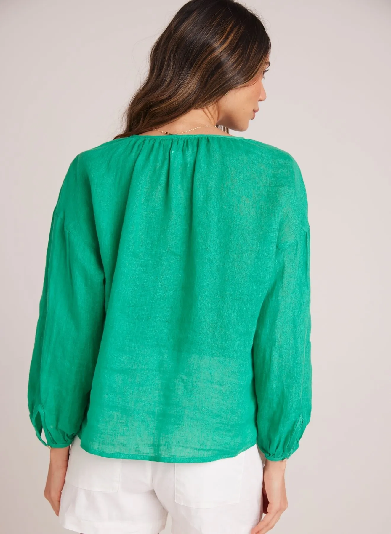 Shirred Neck Blouse - Tropical Green sold by Bella Dahl product image thumbnail 2