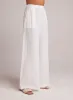 High Waisted Linen Pleated Pant- White sold by Bella Dahl