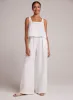 High Waisted Linen Pleated Pant- White sold by Bella Dahl
