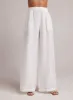 High Waisted Linen Pleated Pant- White sold by Bella Dahl