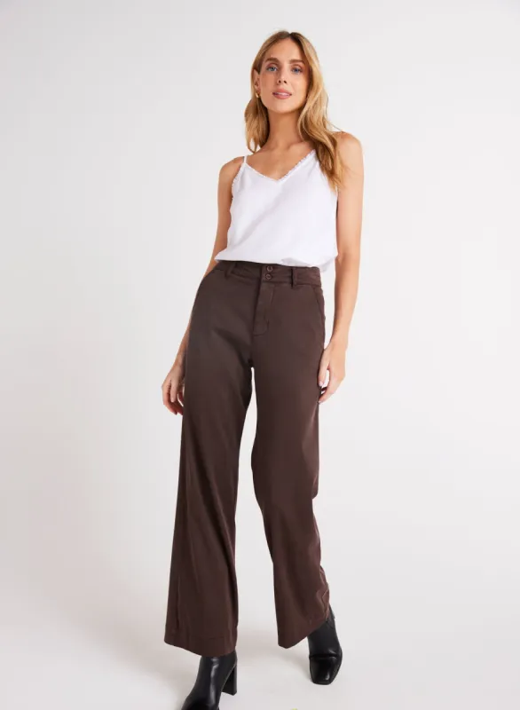 Sydney Wide Leg Pant - Chestnut Brown sold by Bella Dahl