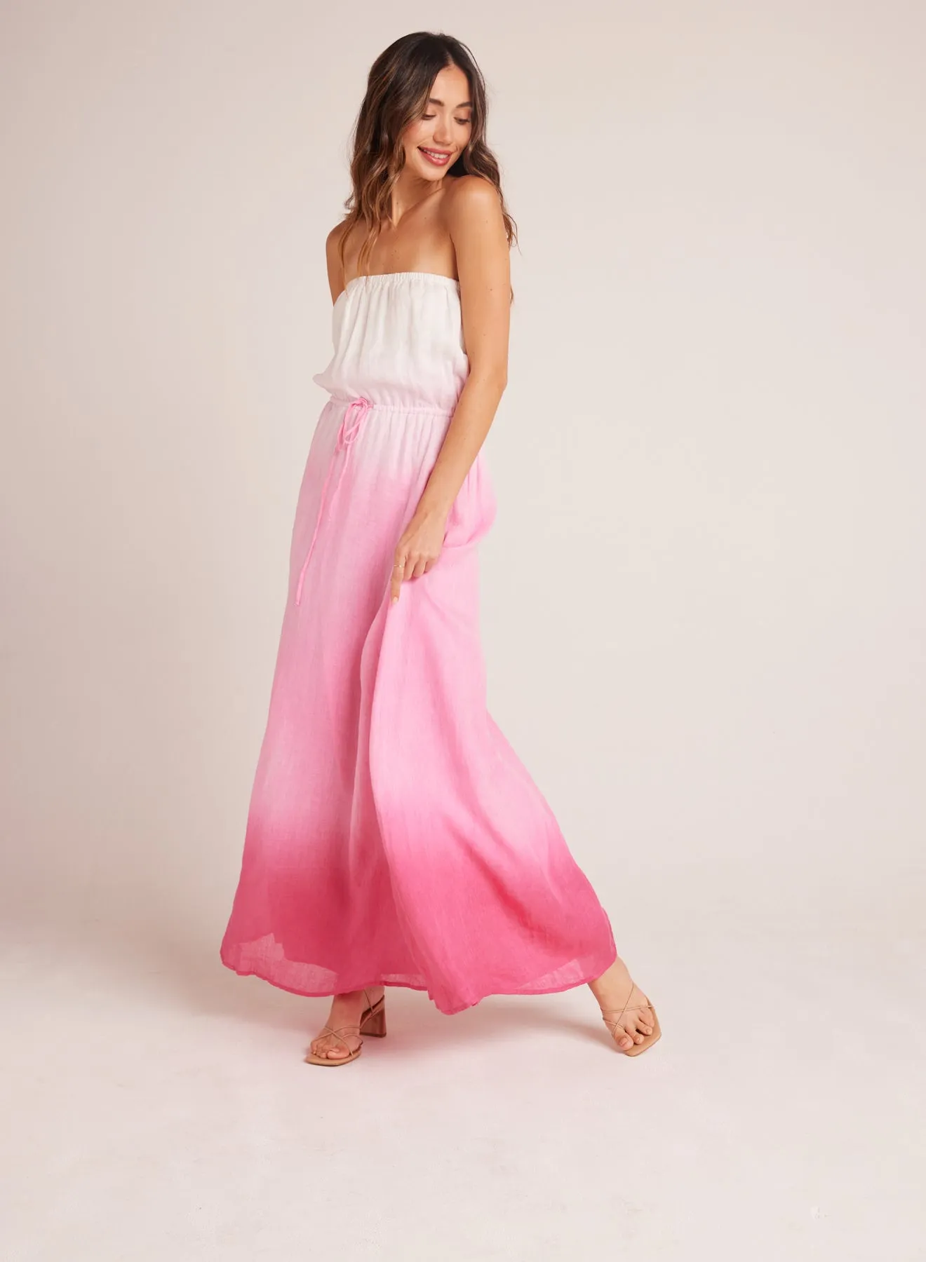 Strapless Linen Maxi Dress - Pink Ombre Dye sold by Bella Dahl product image thumbnail 3