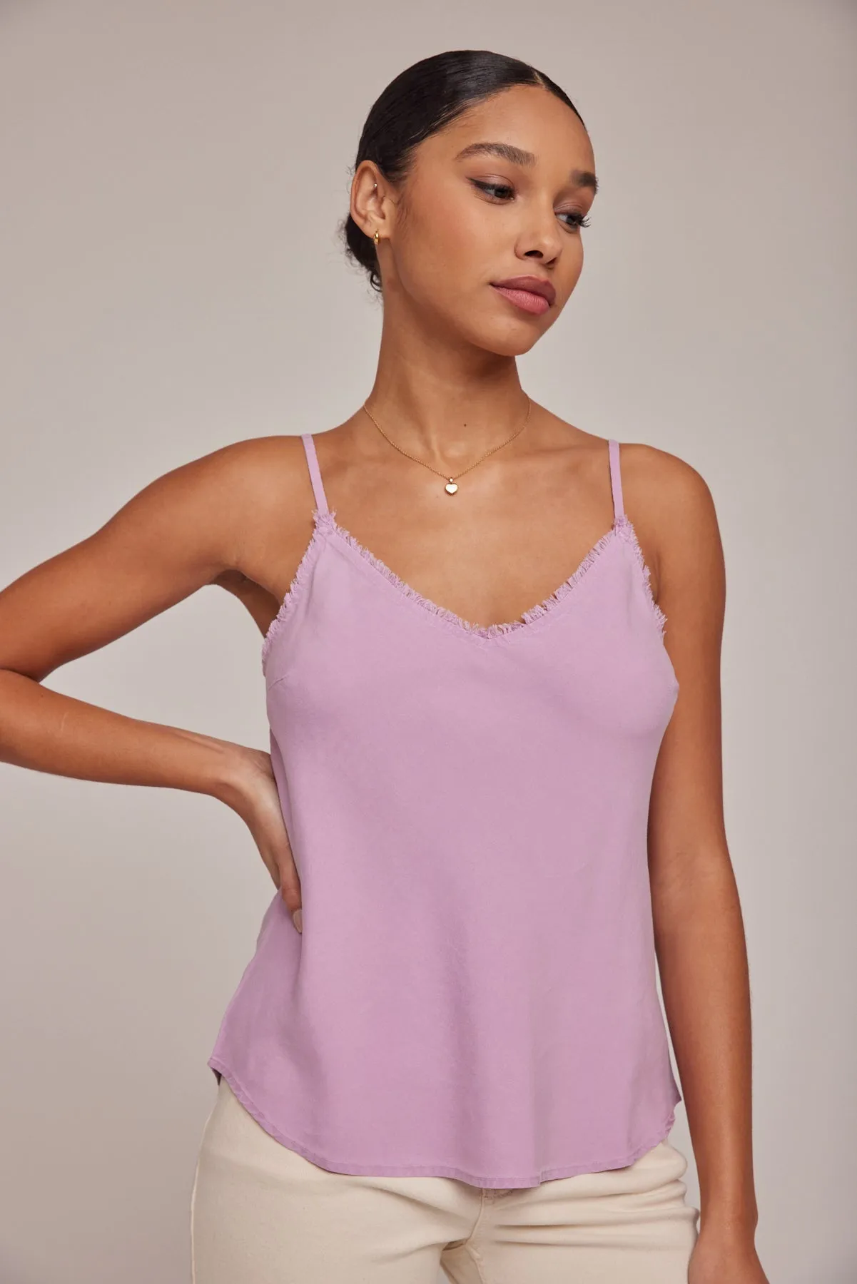 Frayed Tencel Cami - Orchid Blush sold by Bella Dahl