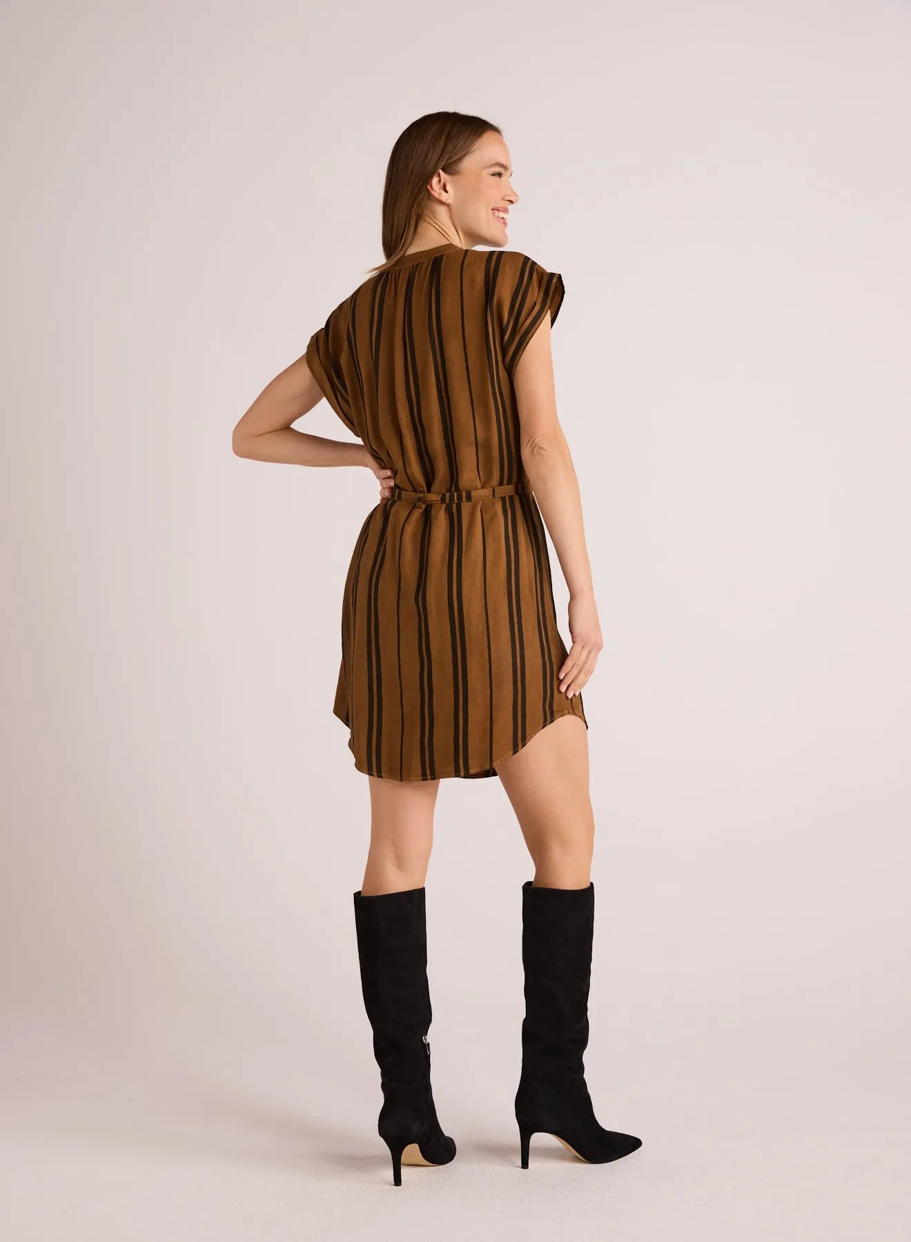 Belted Cap Sleeve Dress - Gilded Brown sold by Bella Dahl product image thumbnail 2