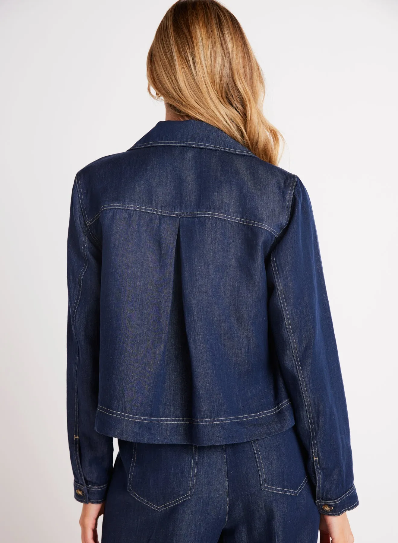 Flap Pocket Utility Jacket - Dark Denim sold by Bella Dahl product image thumbnail 3