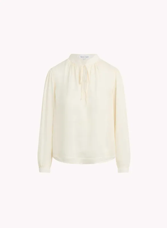 Flowy Tie Neck Pullover - Ivory Pearl sold by Bella Dahl