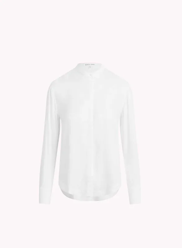 Mandarin Collar Button Down - White sold by Bella Dahl