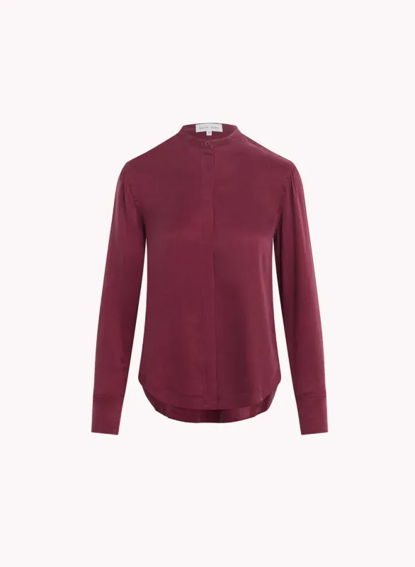 Mandarin Collar Button Down - Deep Plum sold by Bella Dahl