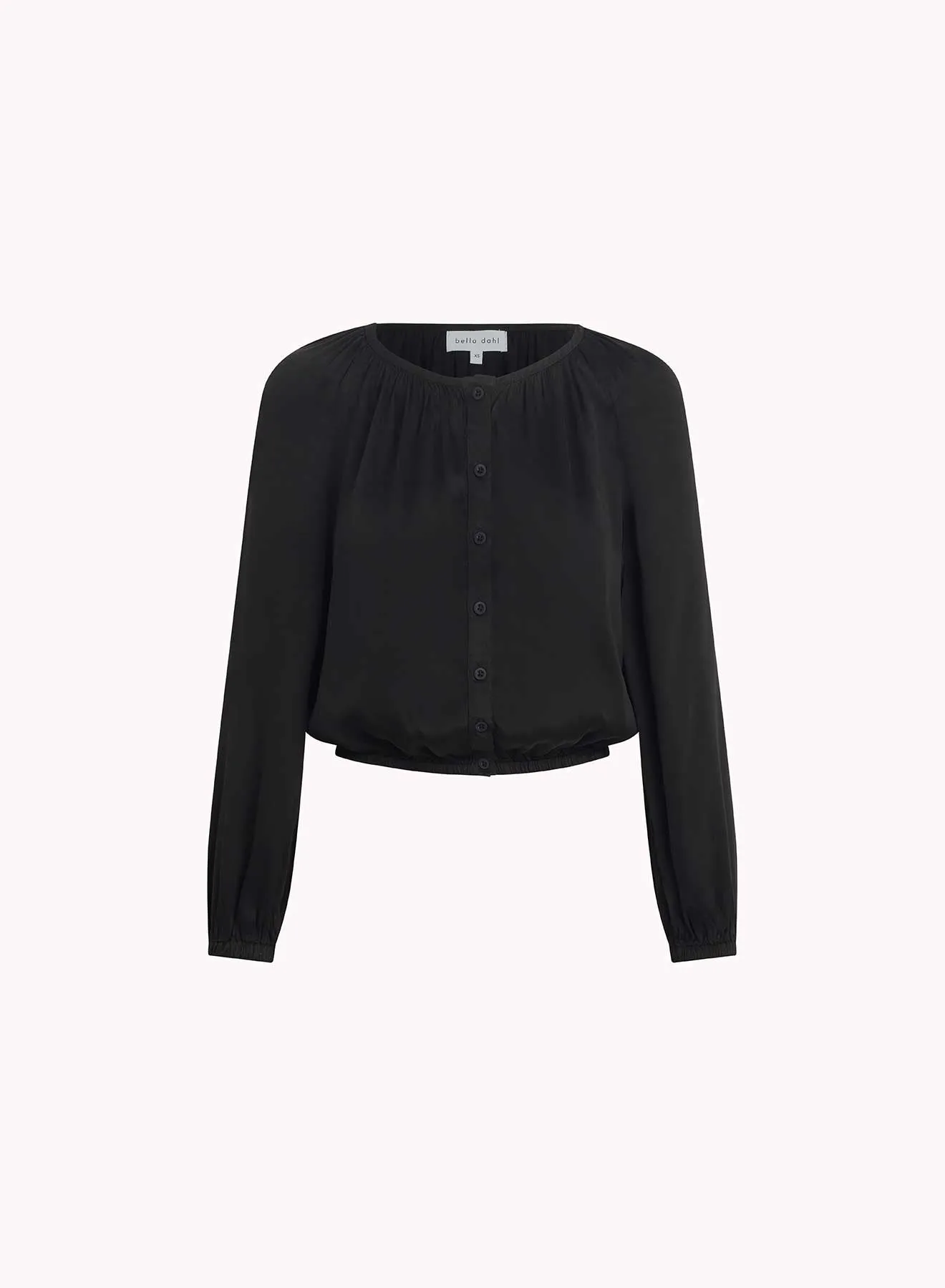 Shirred Button Front Blouse - Black sold by Bella Dahl