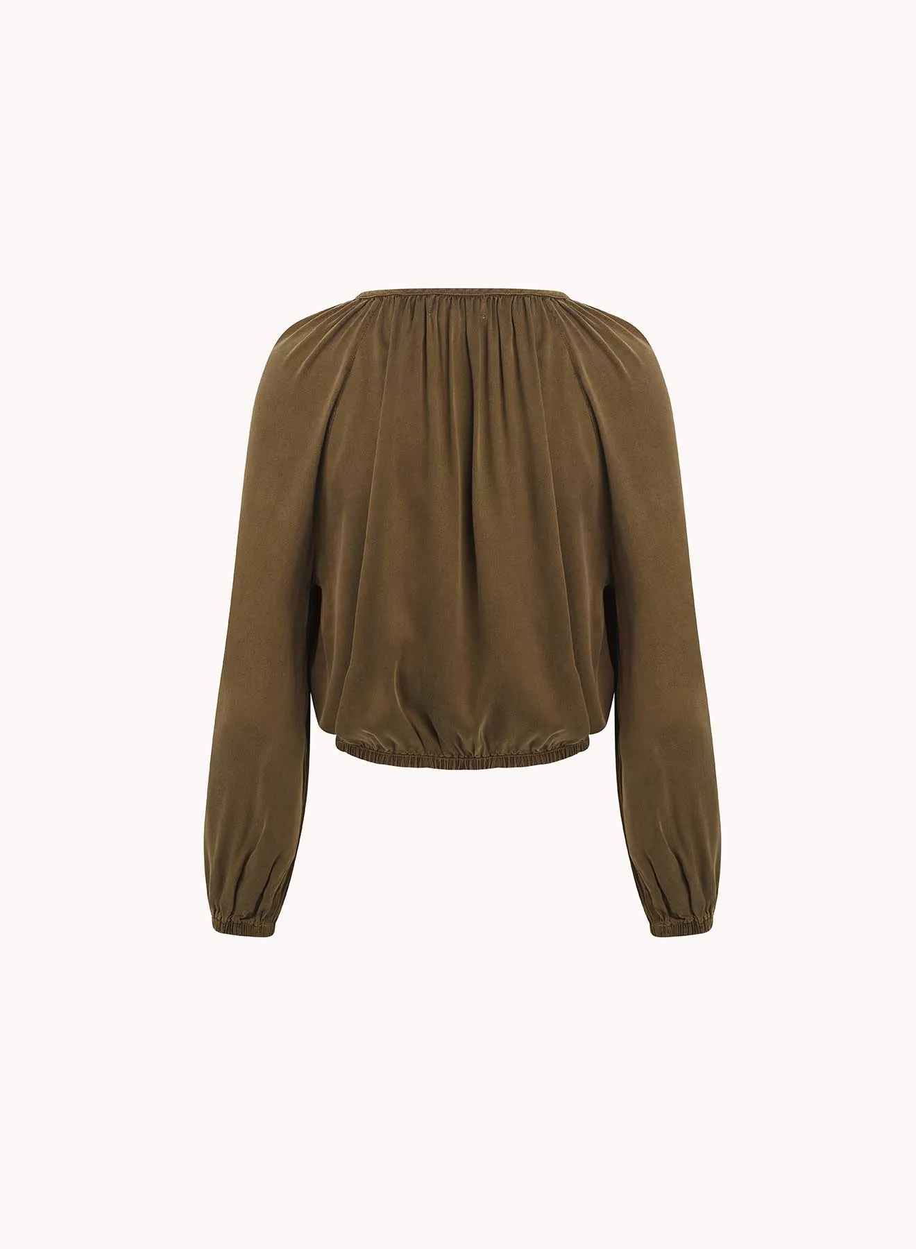 Shirred Button Front Blouse - Autumn Olive sold by Bella Dahl product image thumbnail 2