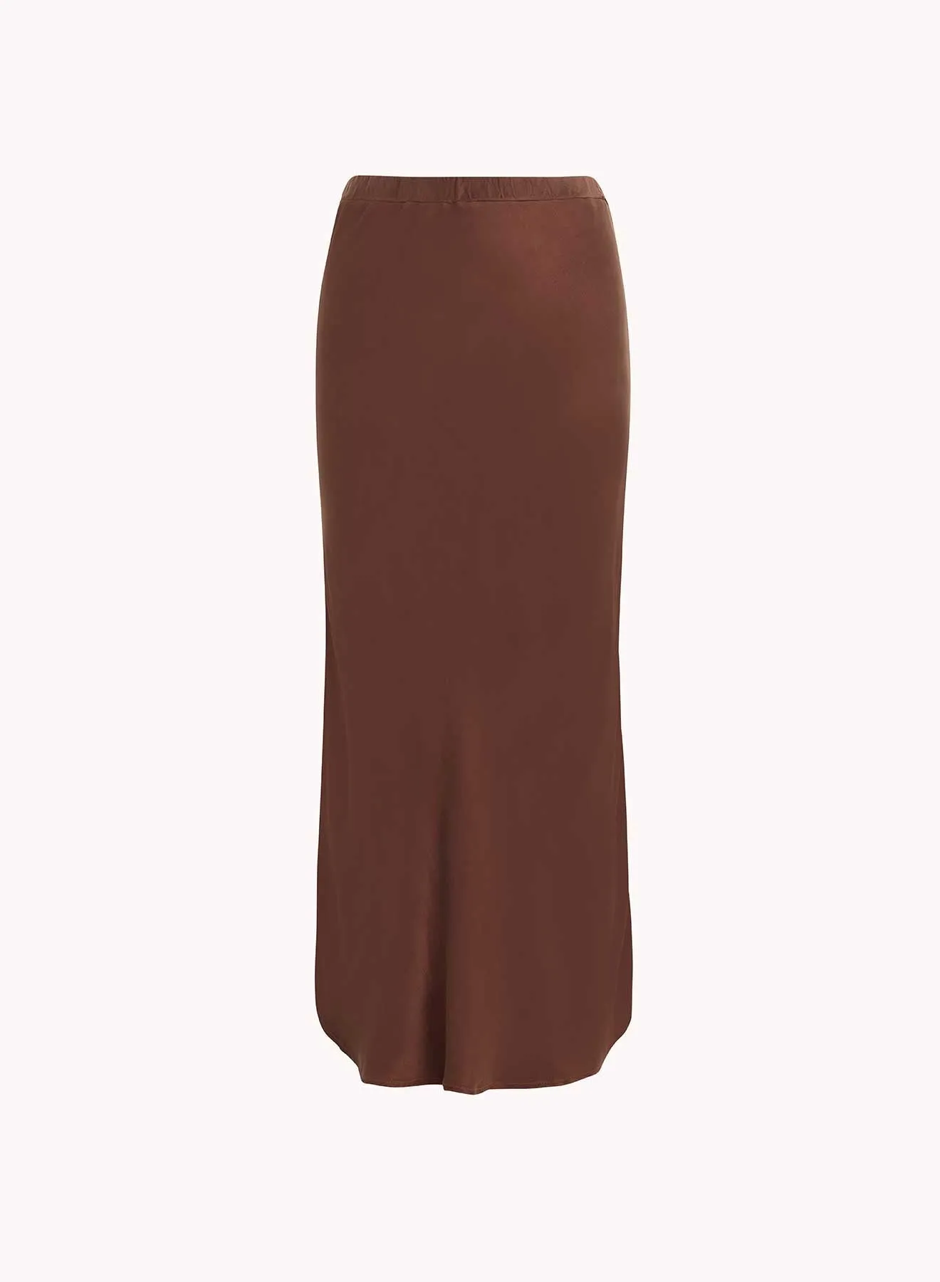 Asymmetric Side Slit Bias Skirt - Mahogany Brown sold by Bella Dahl