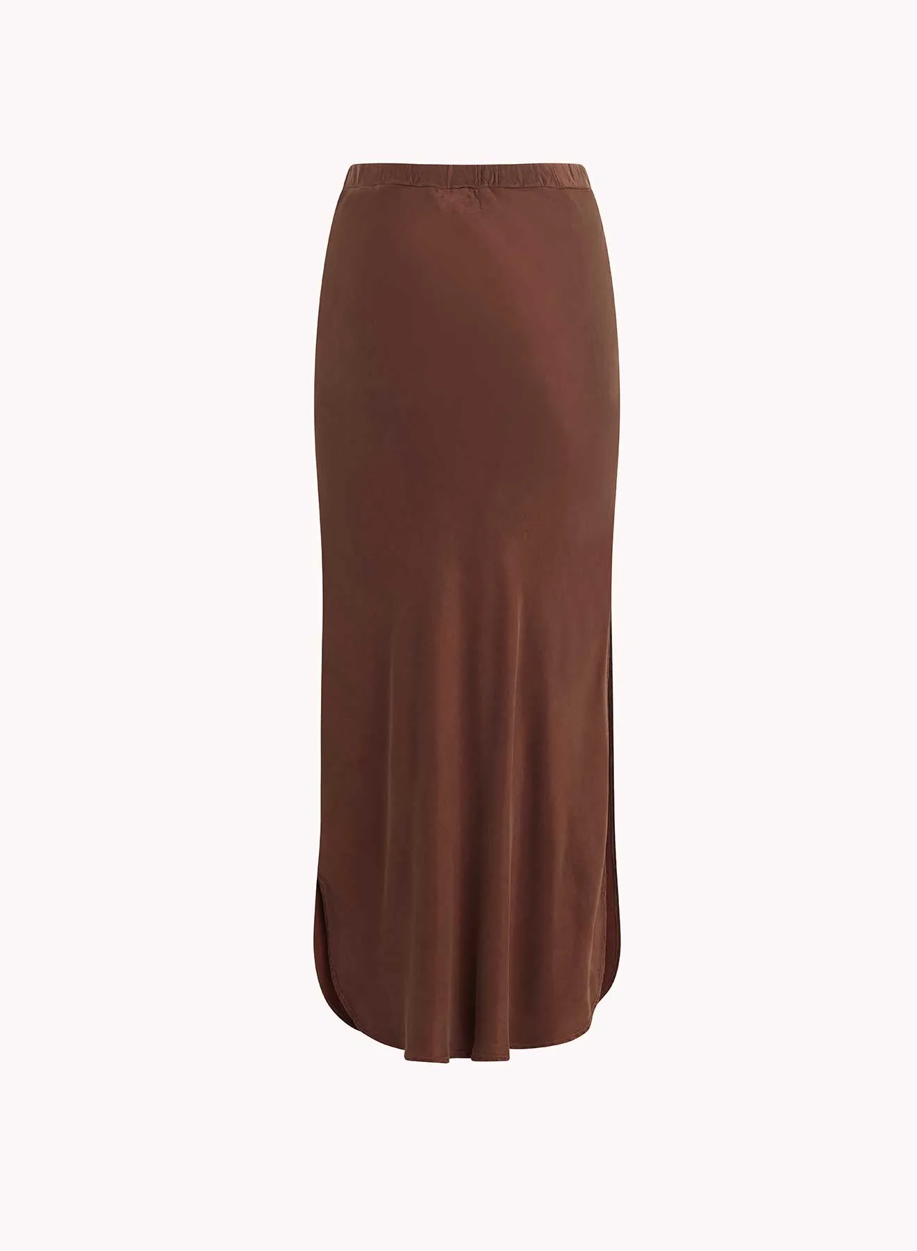 Asymmetric Side Slit Bias Skirt - Mahogany Brown sold by Bella Dahl product image thumbnail 2