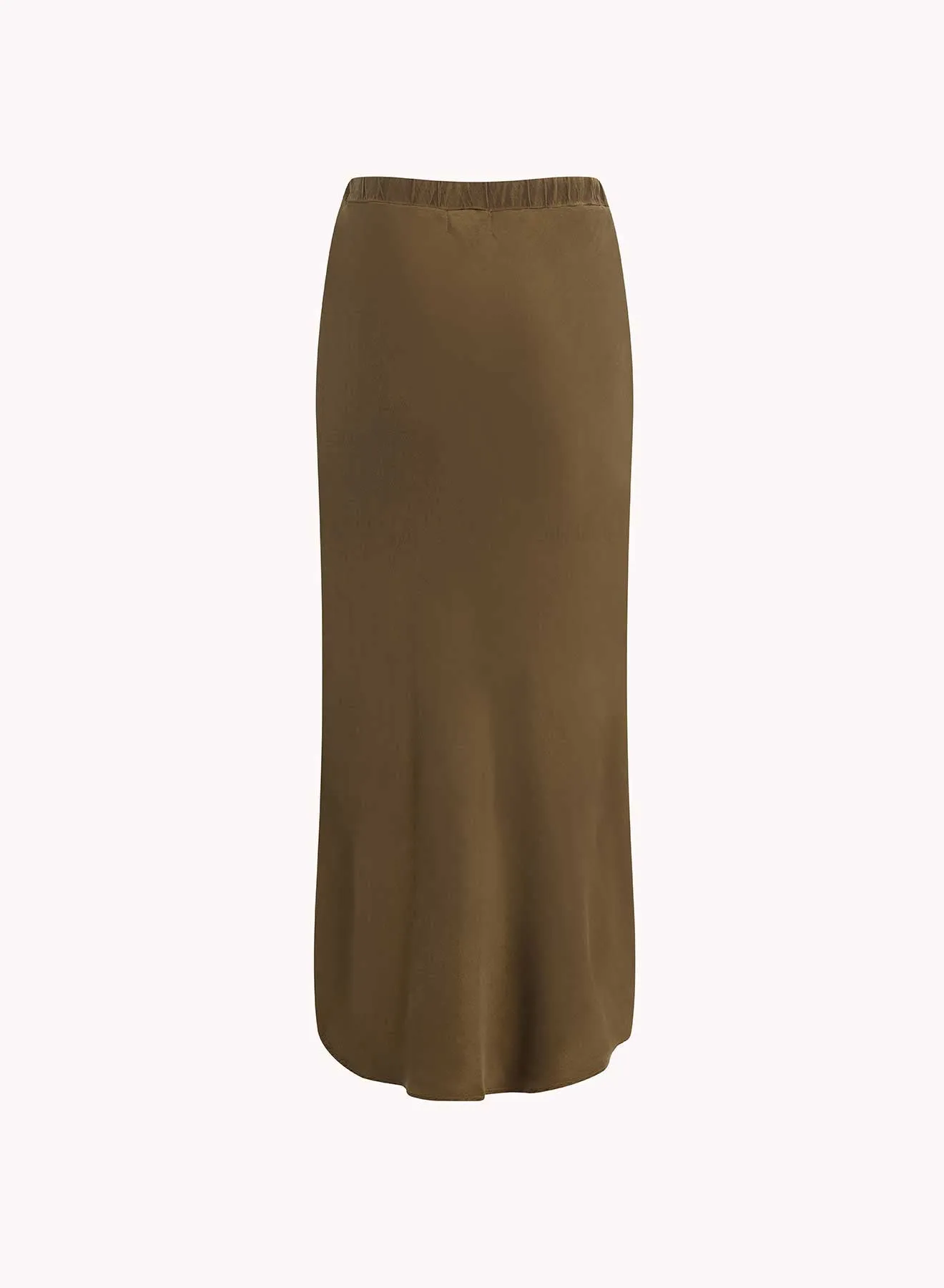 Asymmetric Side Slit Bias Skirt - Autumn Olive sold by Bella Dahl product image thumbnail 2