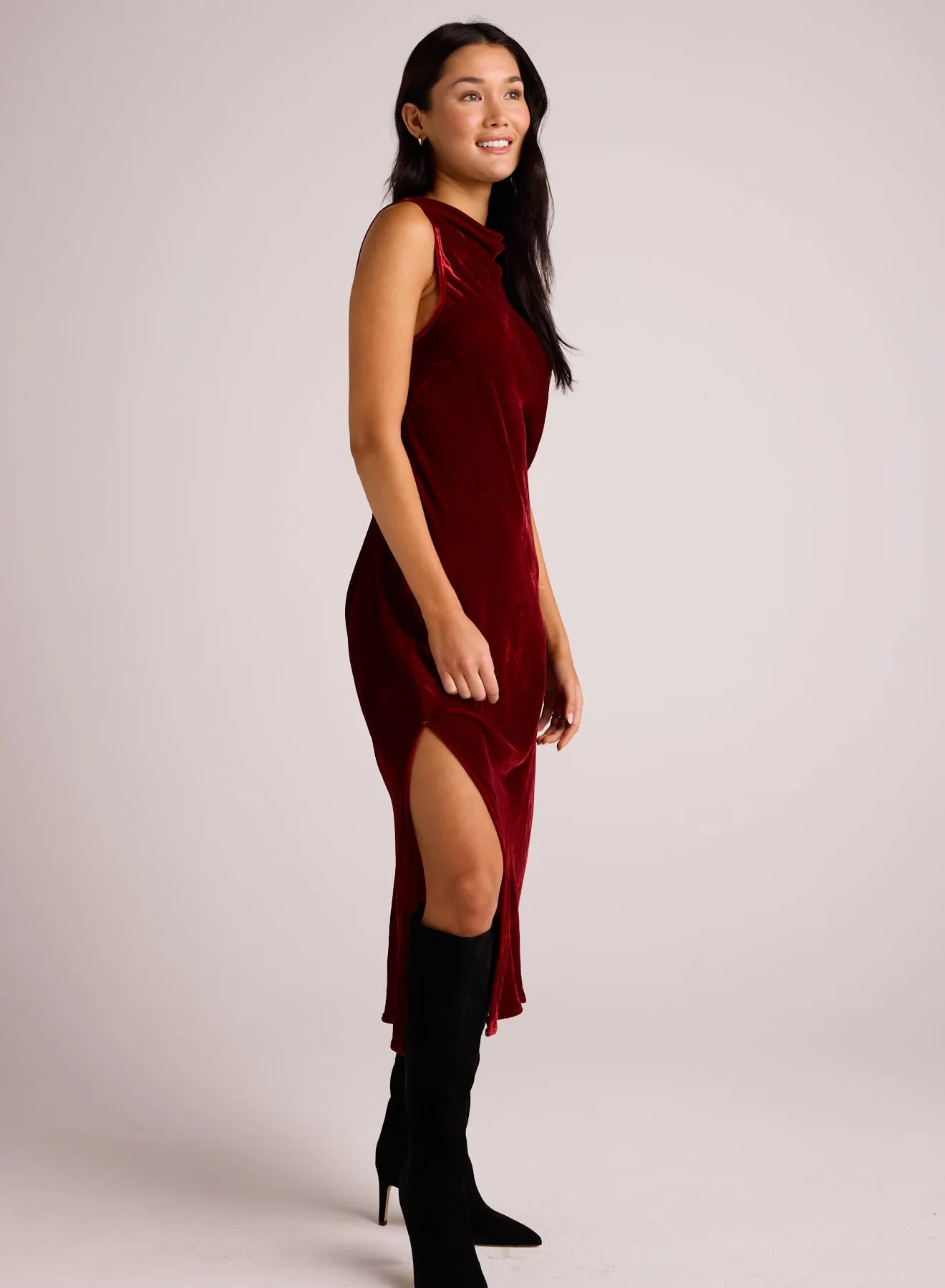 Mock Neck Velvet Dress - Winter Rouge sold by Bella Dahl product image thumbnail 3