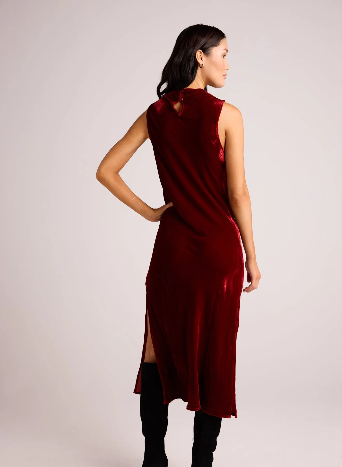 Mock Neck Velvet Dress - Winter Rouge sold by Bella Dahl product image thumbnail 2