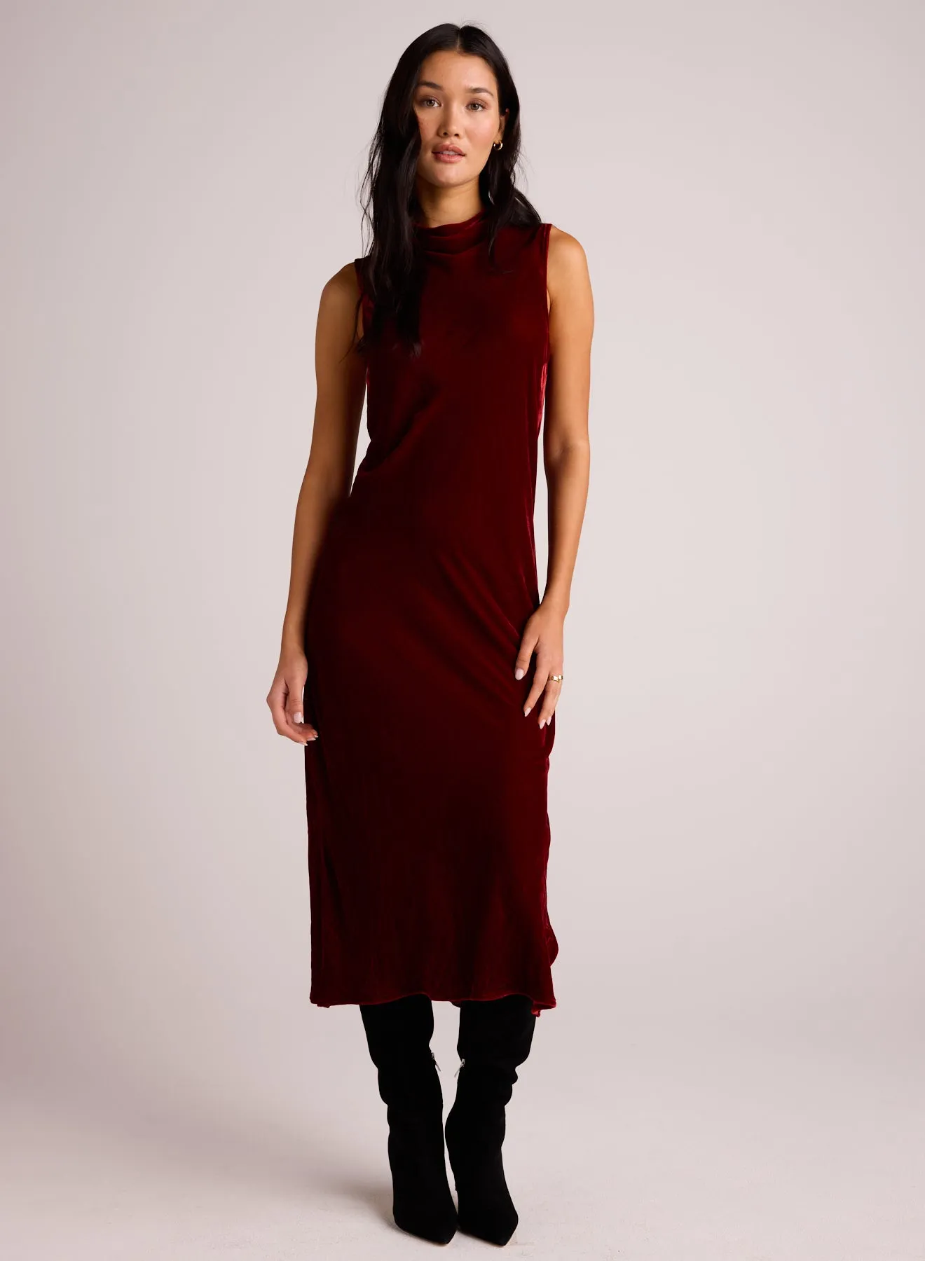 Mock Neck Velvet Dress - Winter Rouge sold by Bella Dahl