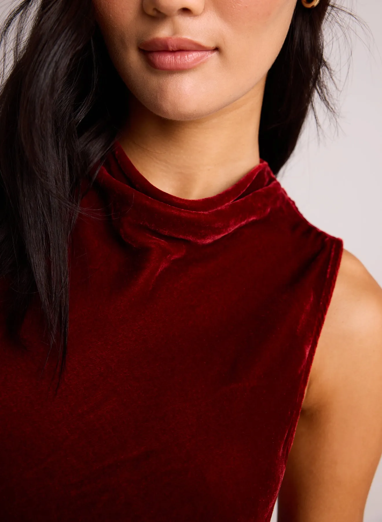 Mock Neck Velvet Dress - Winter Rouge sold by Bella Dahl product image thumbnail 4