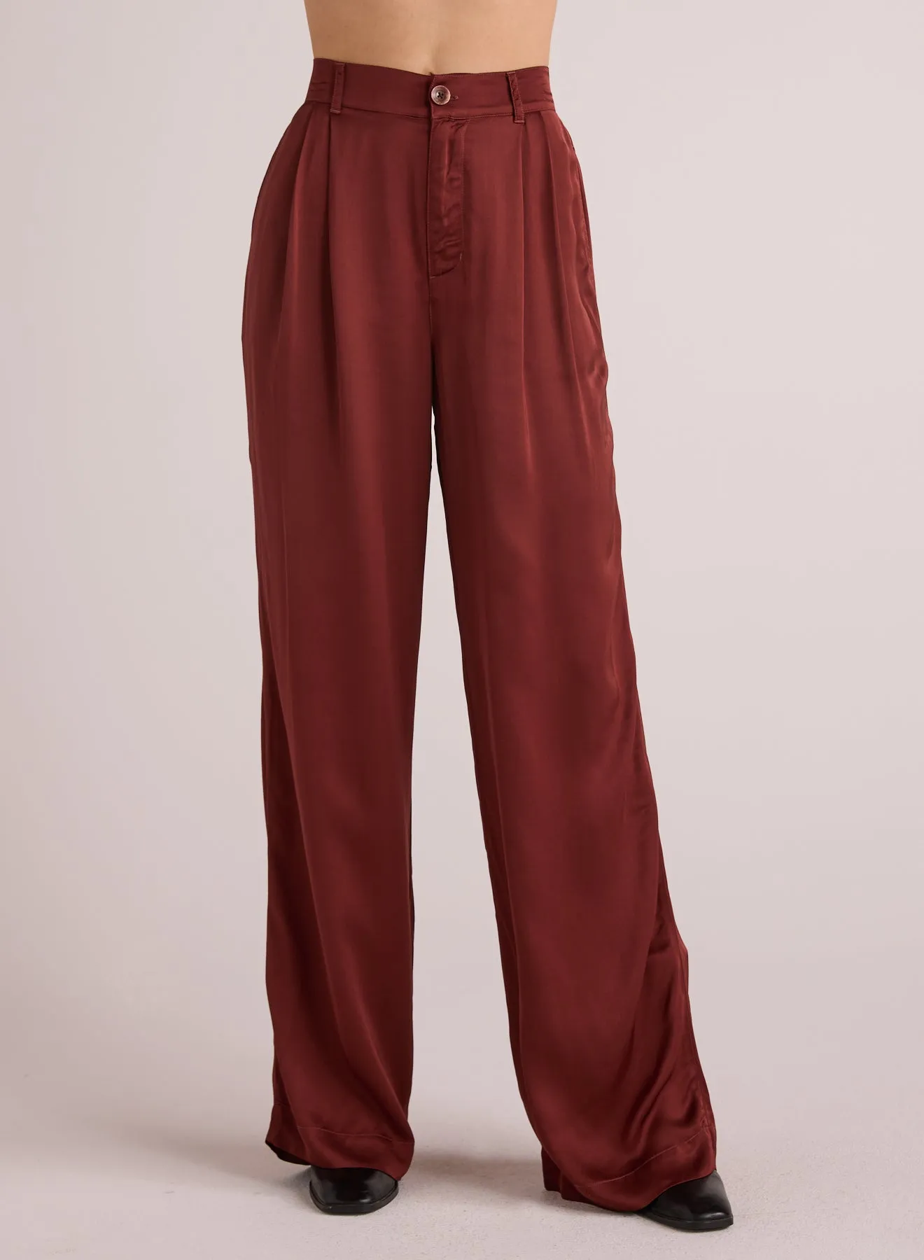 Pleated Wide Leg Trouser - Brandy Wine sold by Bella Dahl