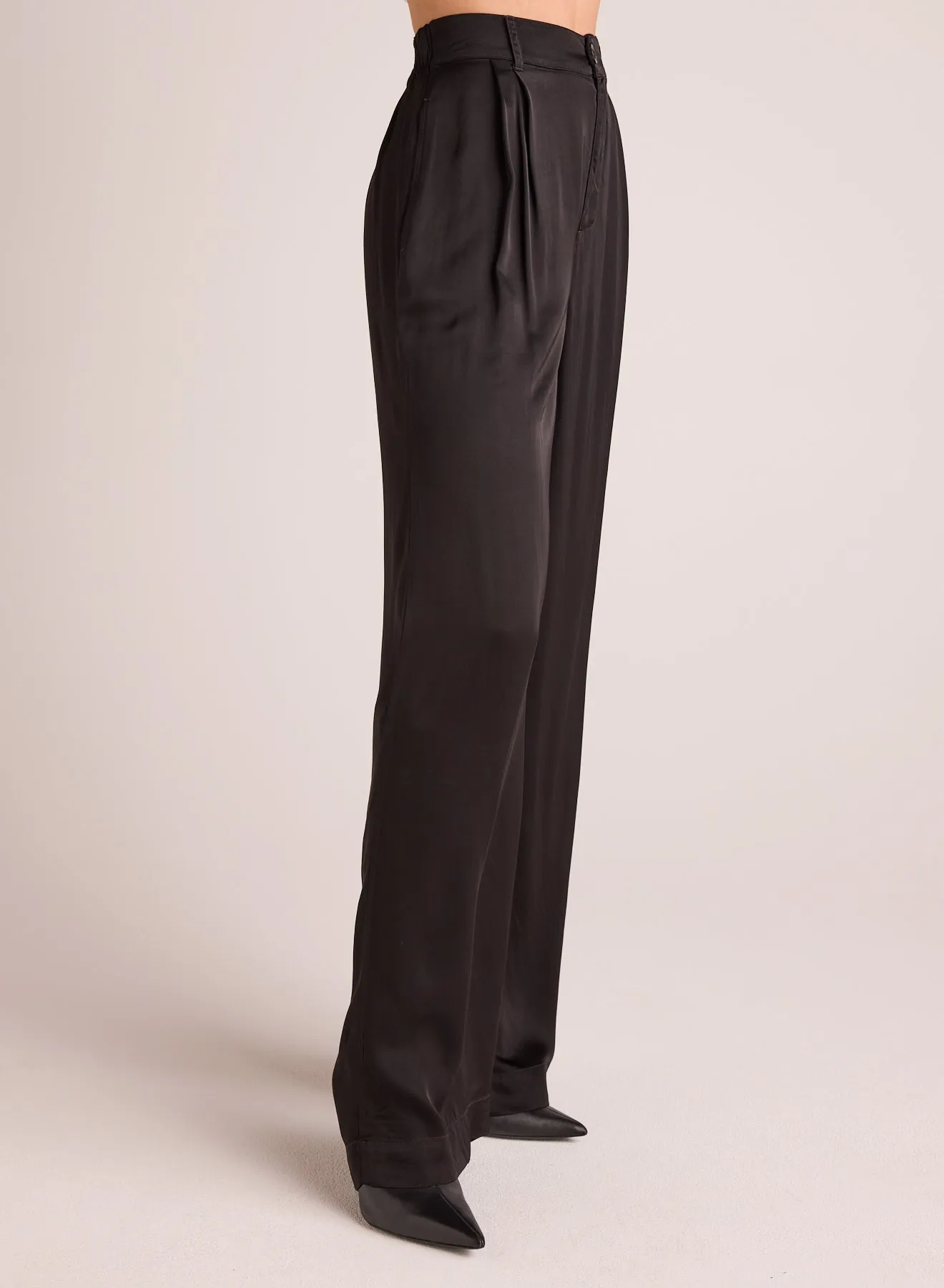 Pleated Wide Leg Trouser - Black sold by Bella Dahl product image thumbnail 4