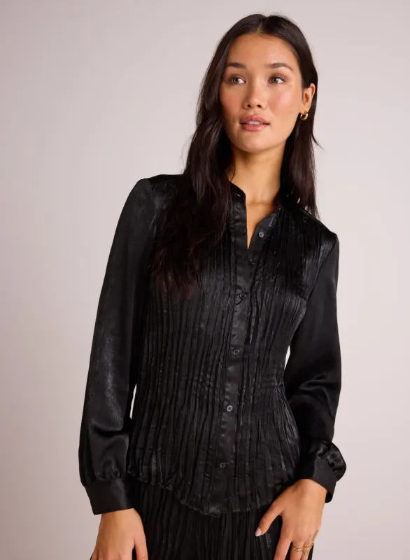 Pleated Bodice Shirt - Black sold by Bella Dahl