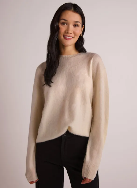 Cashmere  Fuzzy Crew Neck - Rich Ivory sold by Bella Dahl