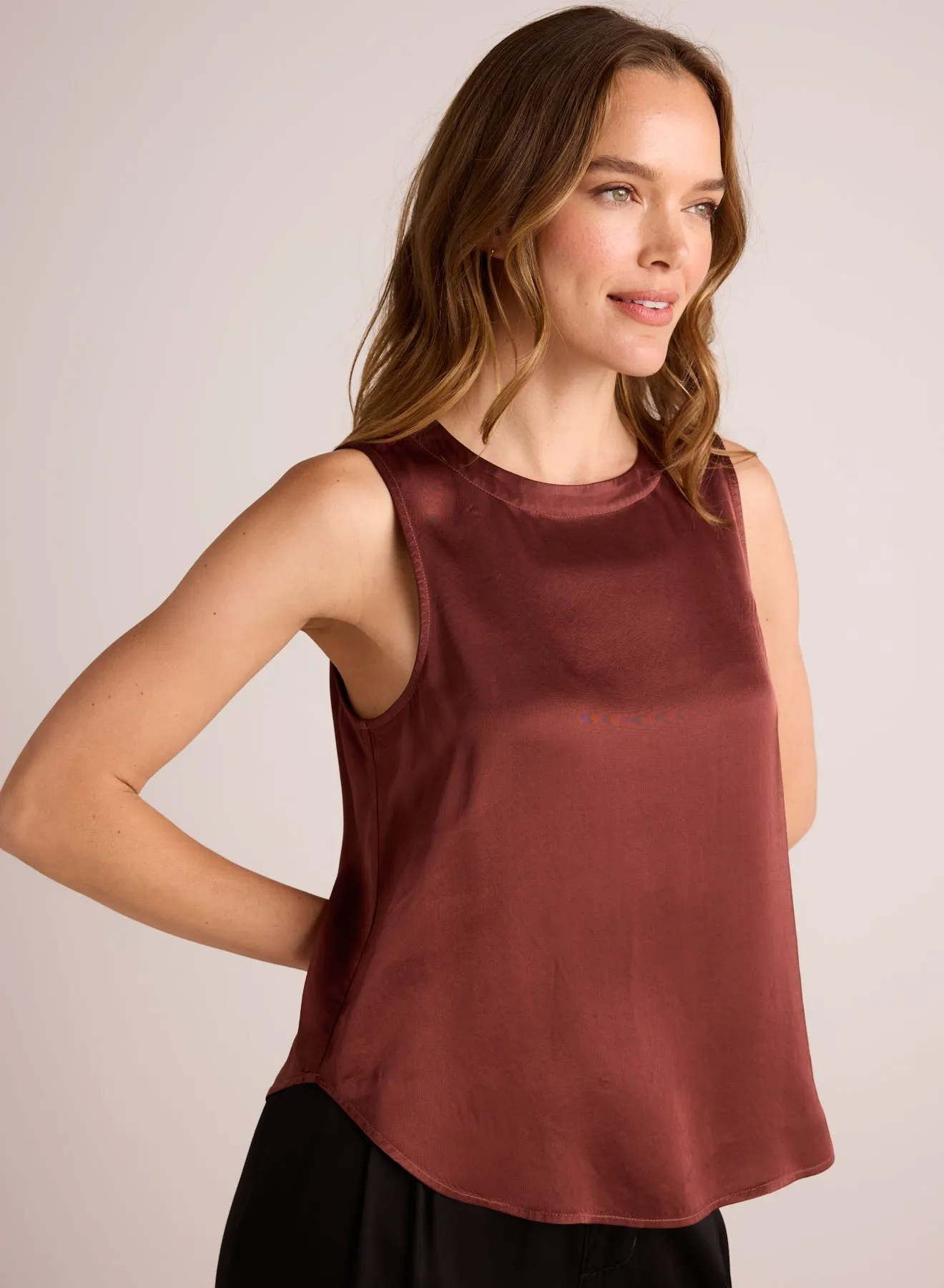 Sleeveless Crew Neck Top - Brandy Wine sold by Bella Dahl product image thumbnail 3