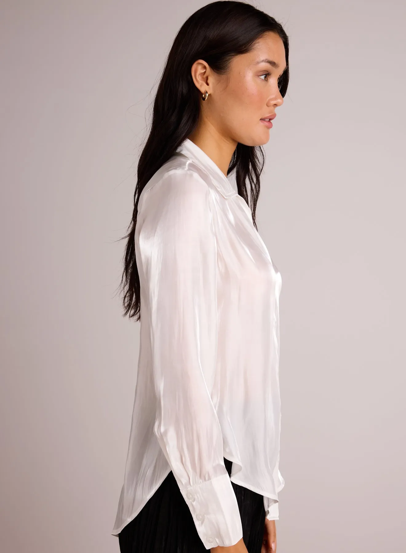 Shirt Tail Button Down - White Shimmer sold by Bella Dahl product image thumbnail 3