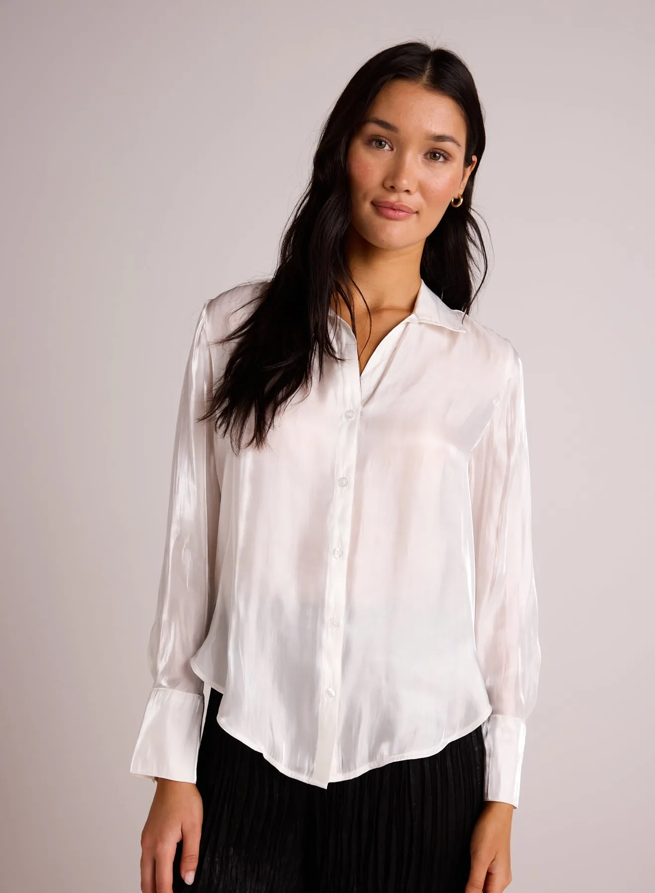 Shirt Tail Button Down - White Shimmer sold by Bella Dahl