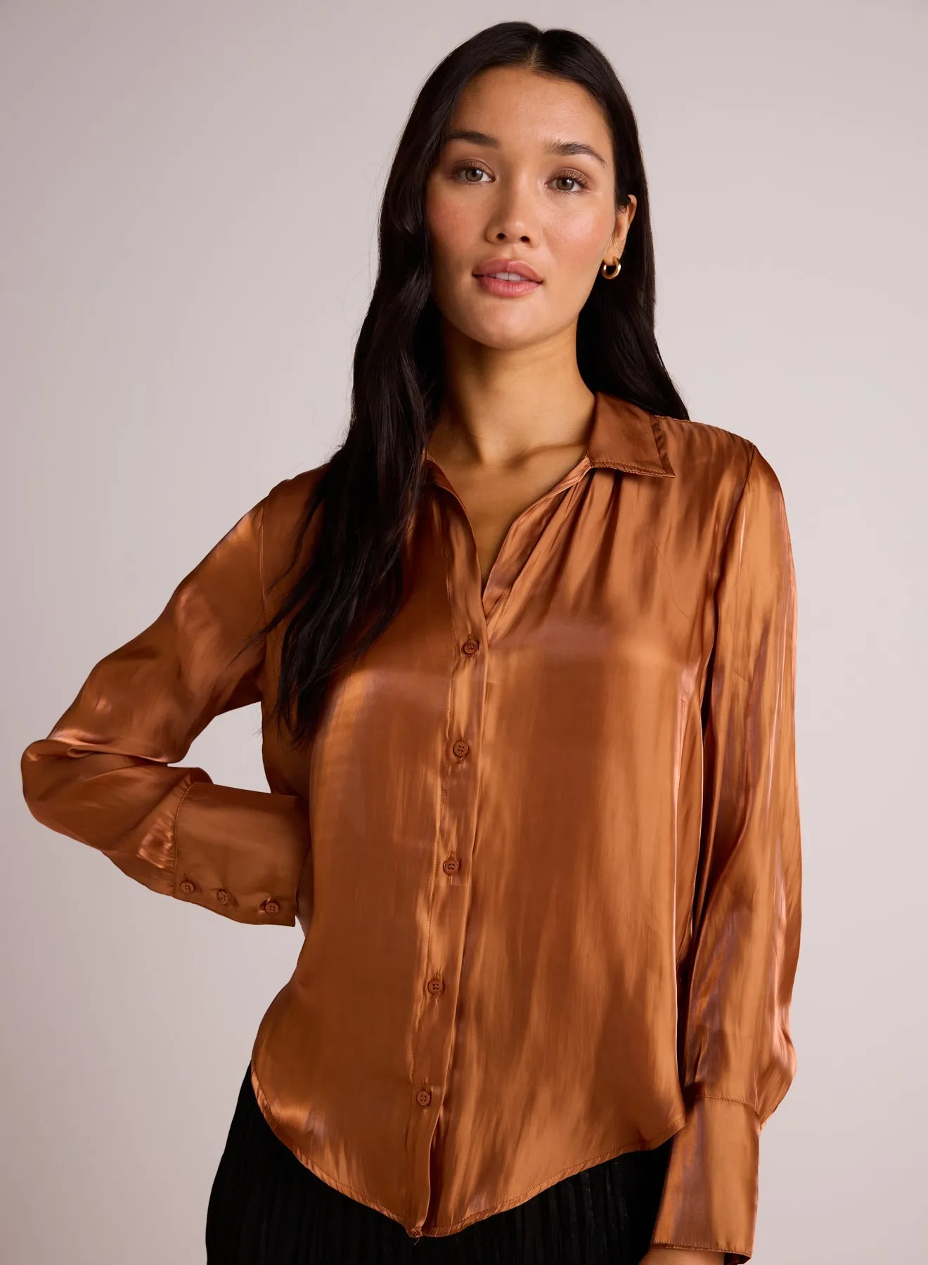 Shirt Tail Button Down - Ember Glow Shimmer sold by Bella Dahl