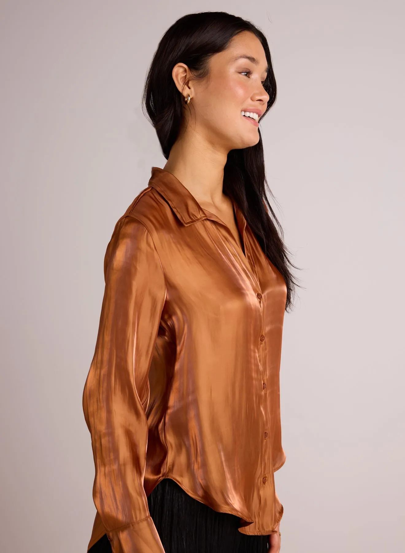 Shirt Tail Button Down - Ember Glow Shimmer sold by Bella Dahl product image thumbnail 3