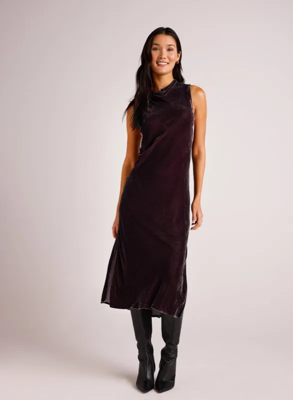 Mock Neck Velvet Dress - Aubergine sold by Bella Dahl