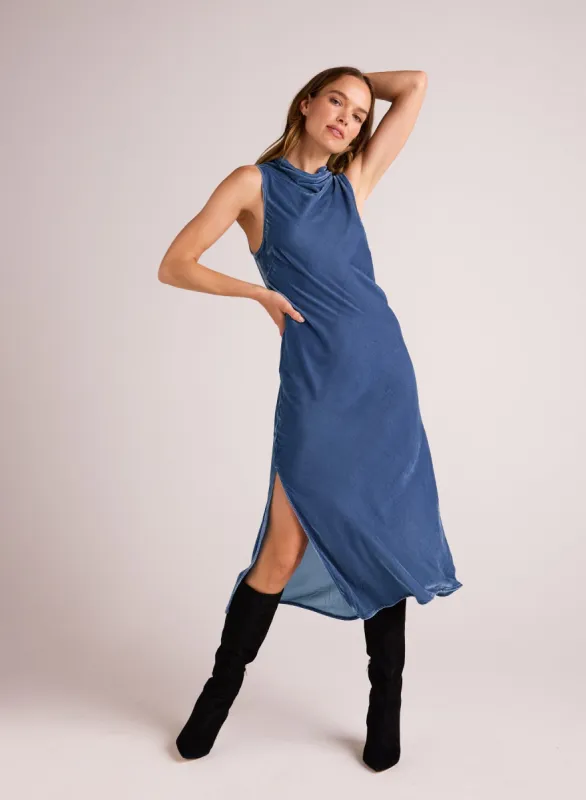 Mock Neck Velvet Dress - Nordic Blue sold by Bella Dahl