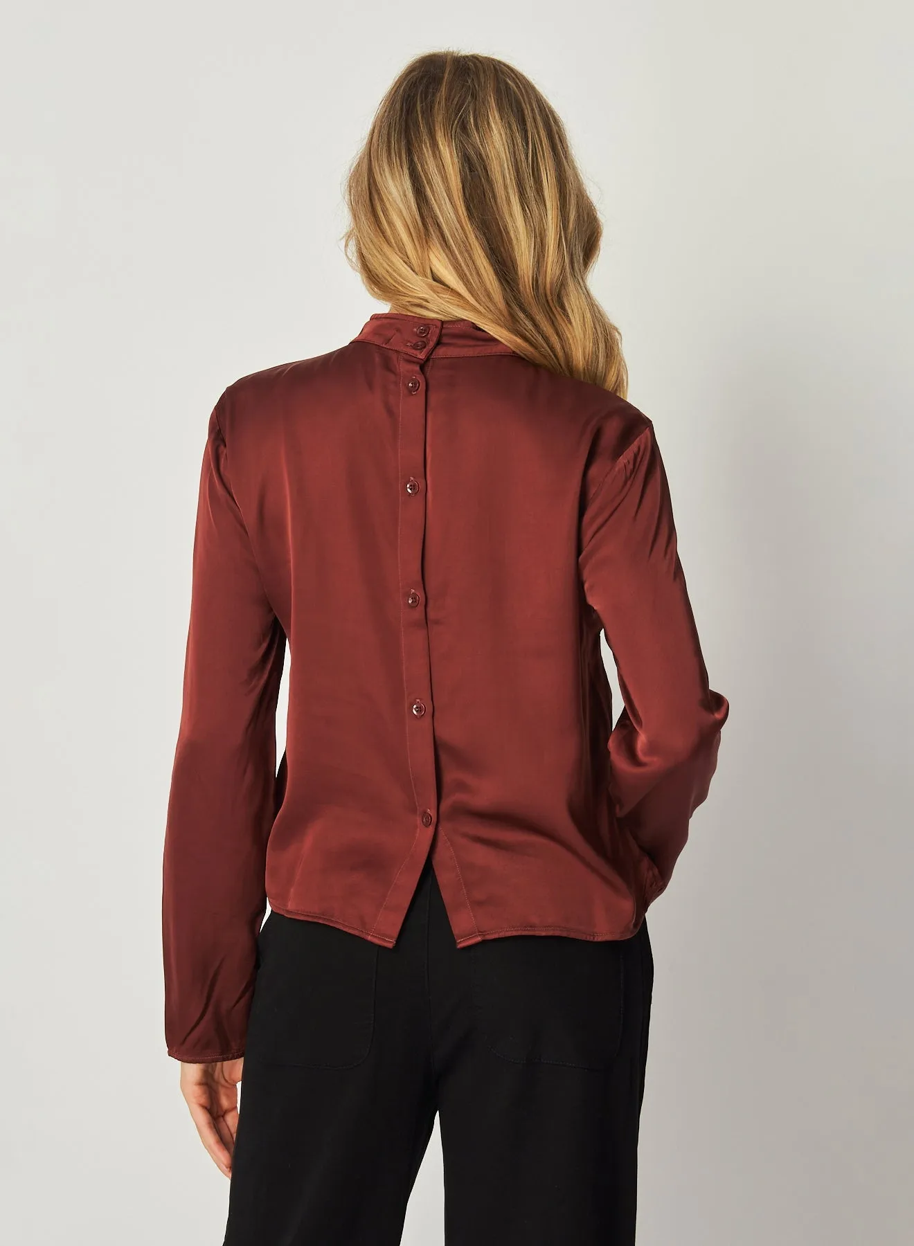 Mock Neck Button Back Top - Brandy Wine sold by Bella Dahl product image thumbnail 4
