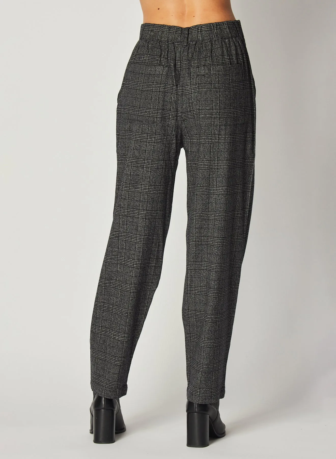 Relaxed Pleat Front Trouser - Glencheck Plaid sold by Bella Dahl product image thumbnail 5