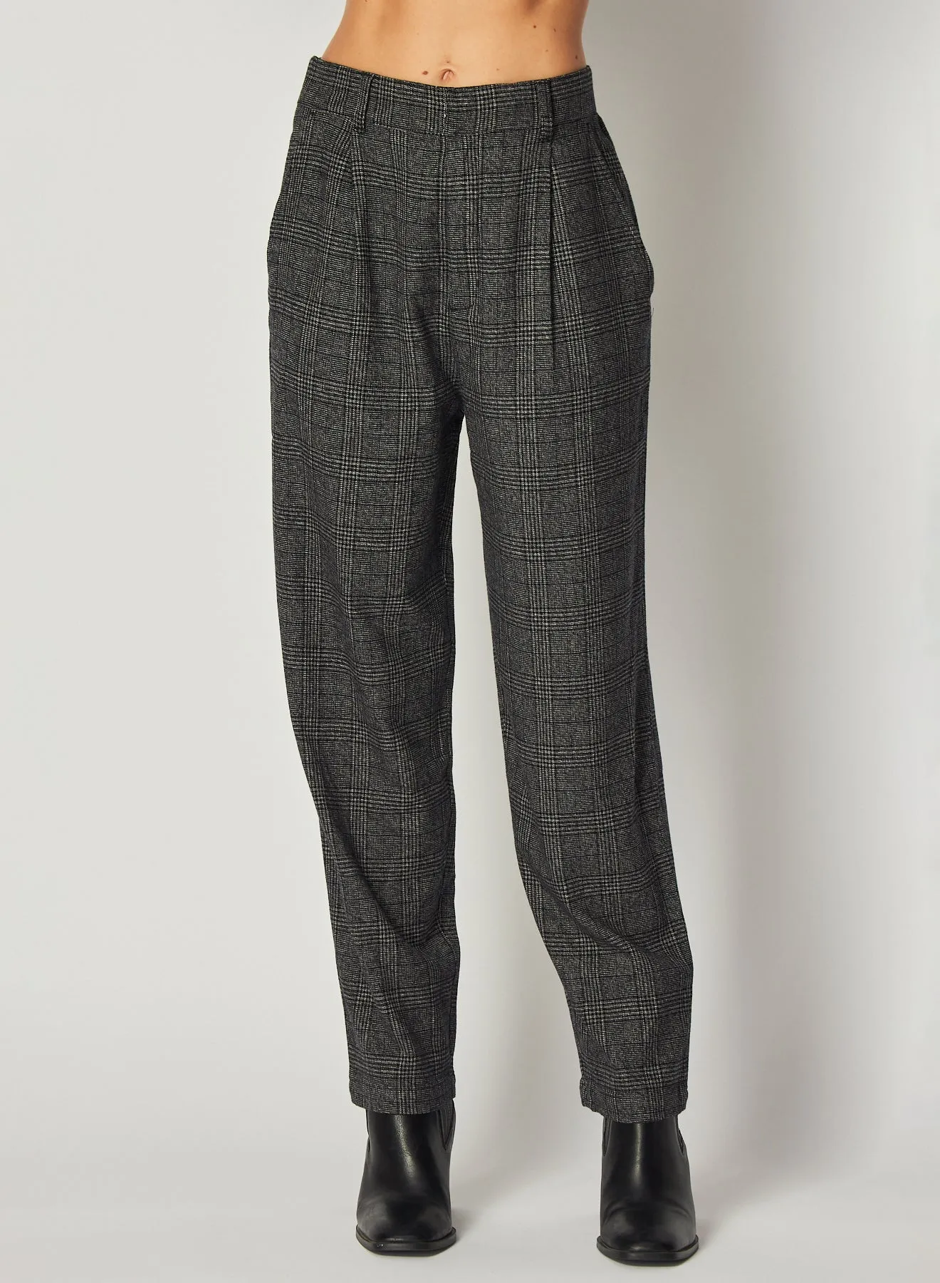 Relaxed Pleat Front Trouser - Glencheck Plaid sold by Bella Dahl product image thumbnail 2
