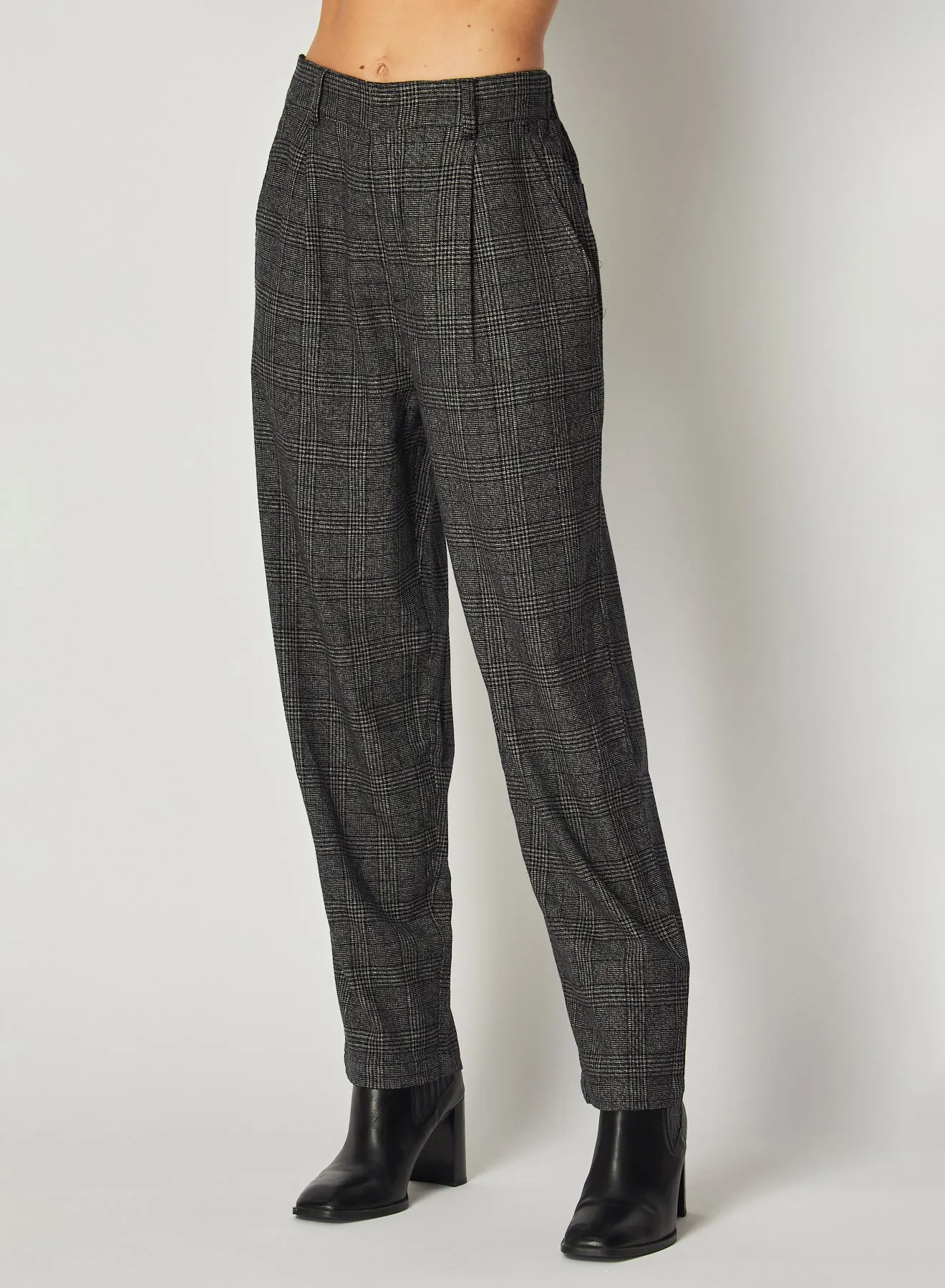 Relaxed Pleat Front Trouser - Glencheck Plaid sold by Bella Dahl product image thumbnail 4
