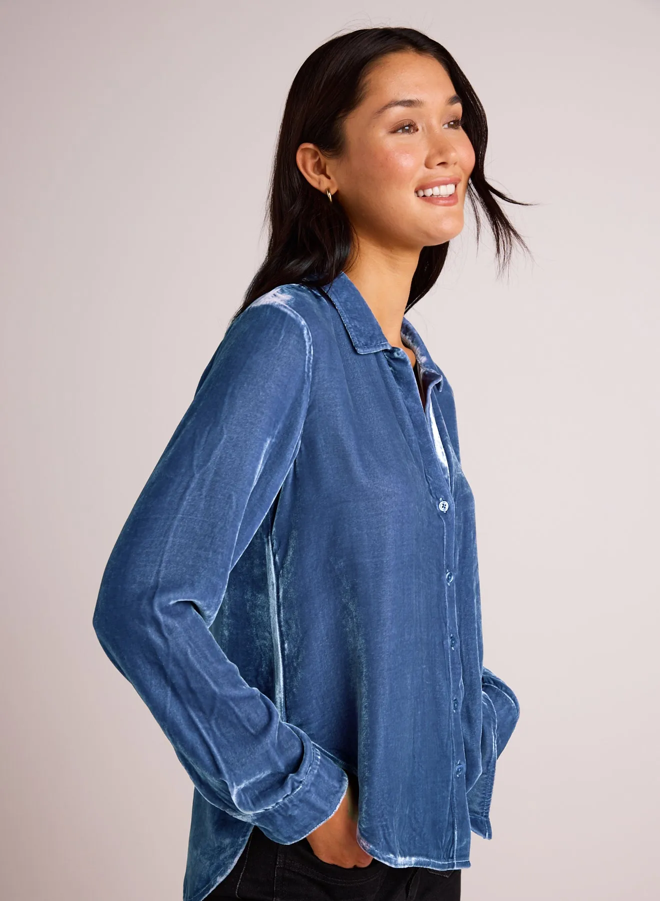 Long Sleeve Clean Shirt - Nordic Blue sold by Bella Dahl product image thumbnail 3