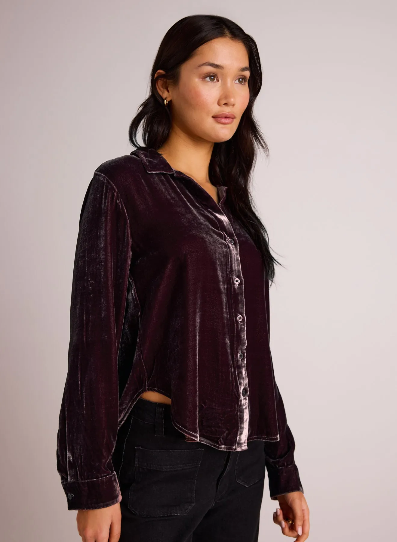 Long Sleeve Clean Shirt - Aubergine sold by Bella Dahl product image thumbnail 3
