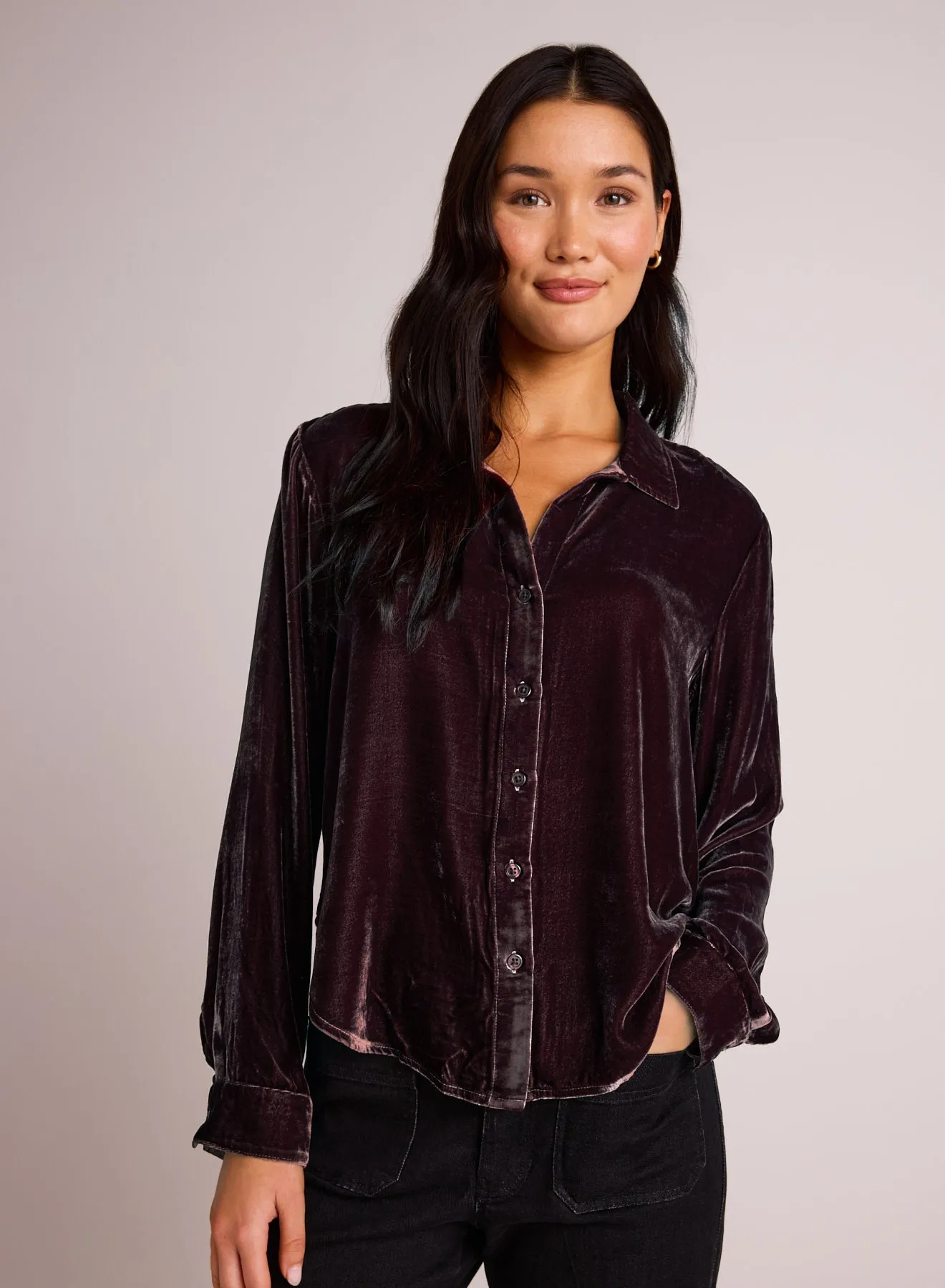 Long Sleeve Clean Shirt - Aubergine sold by Bella Dahl