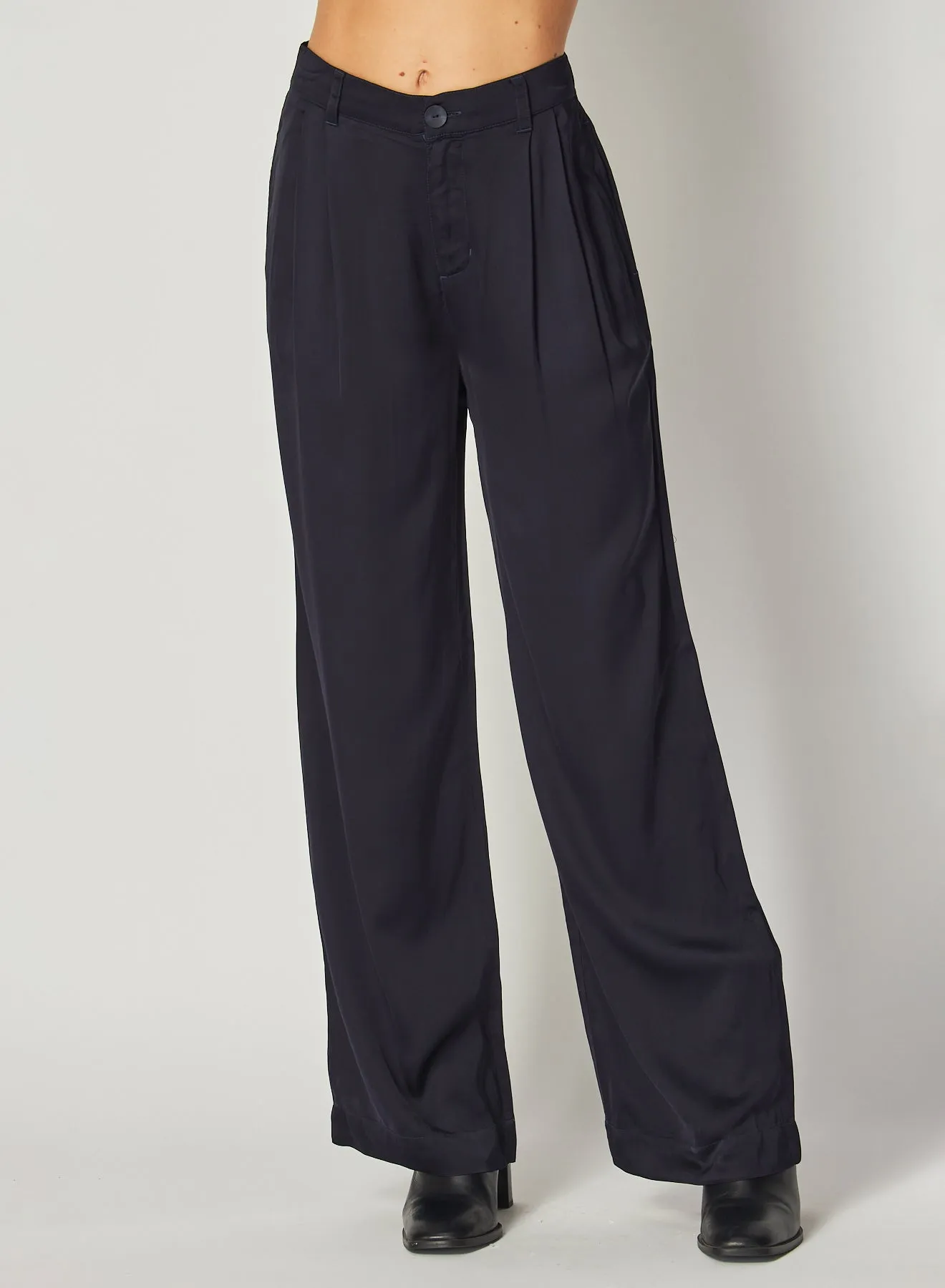 Pleated Wide Leg Trouser - Navy Eclipse sold by Bella Dahl product image thumbnail 2