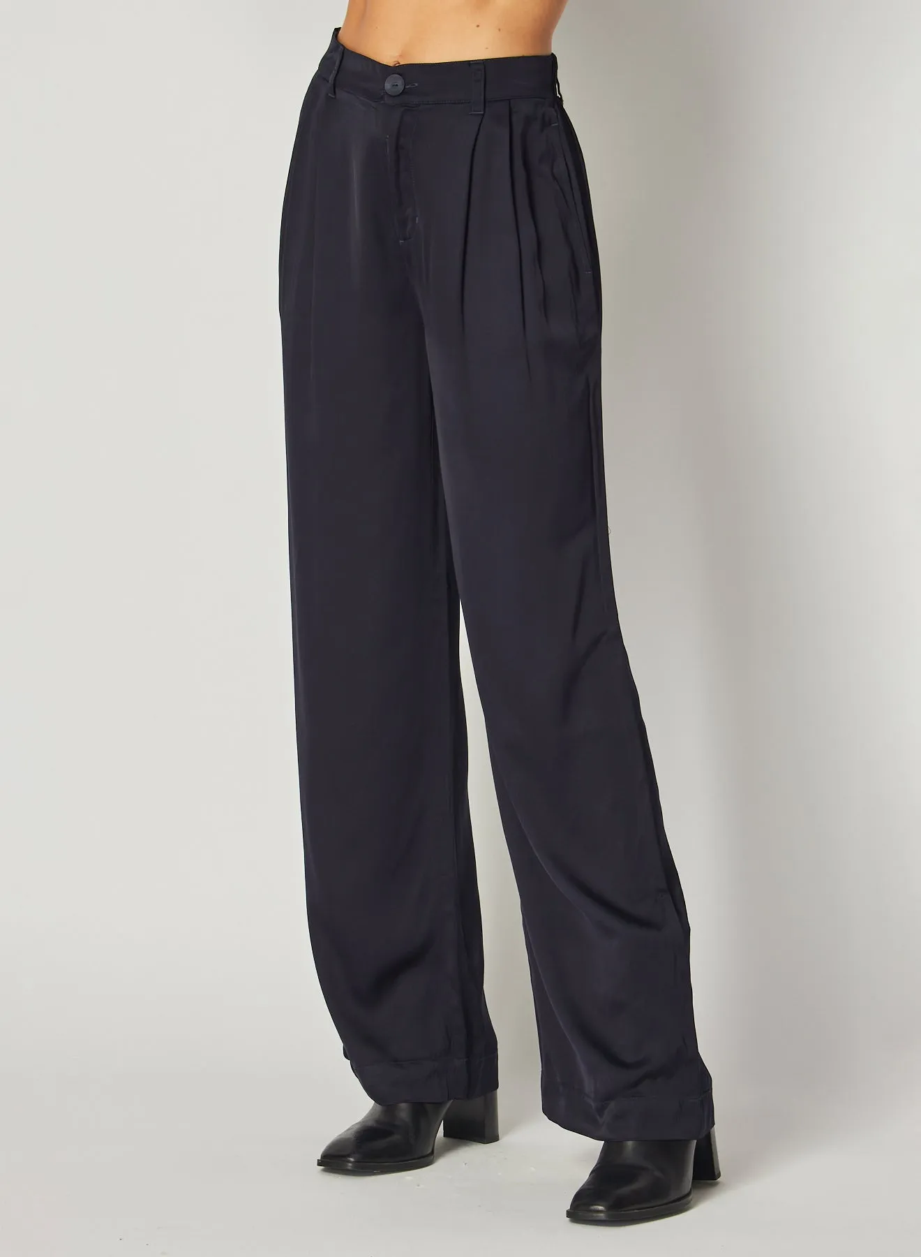 Pleated Wide Leg Trouser - Navy Eclipse sold by Bella Dahl product image thumbnail 3
