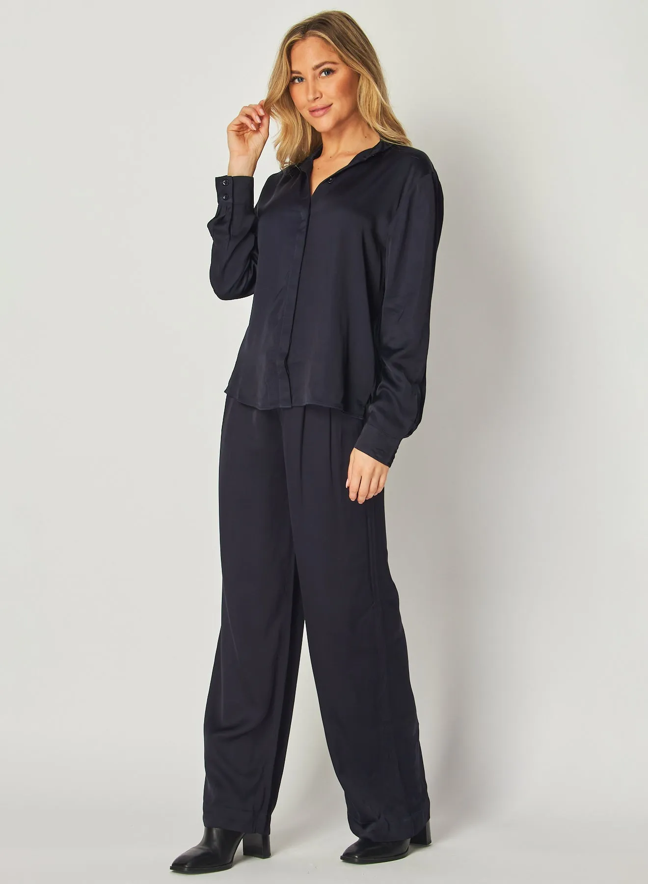 High Low Hem Shirt - Navy Eclipse sold by Bella Dahl product image thumbnail 2