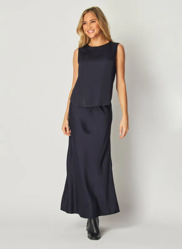 Sleeveless Crew Neck Top - Navy Eclipse sold by Bella Dahl