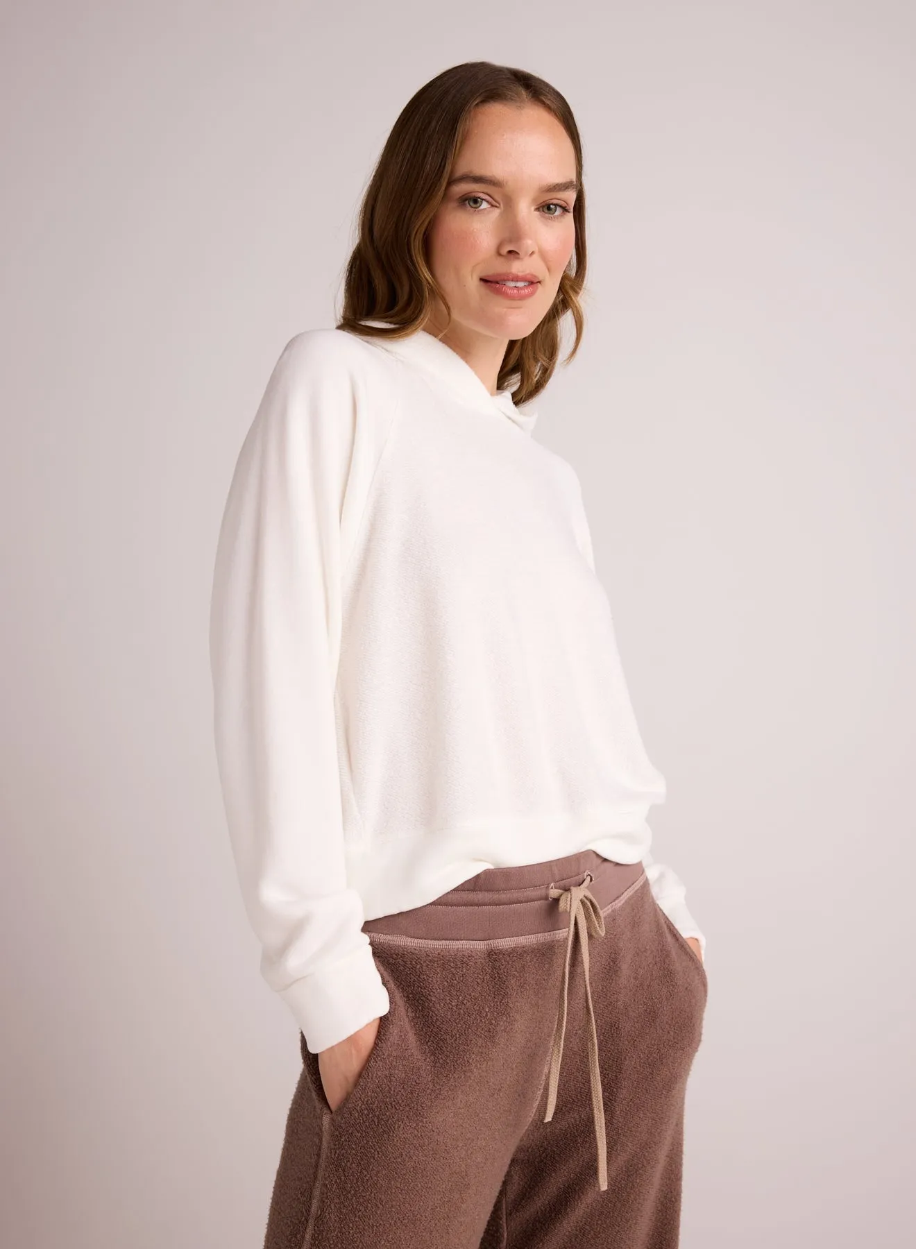 French Terry Raglan Hoodie Sweatshirt - Winter White sold by Bella Dahl product image thumbnail 3