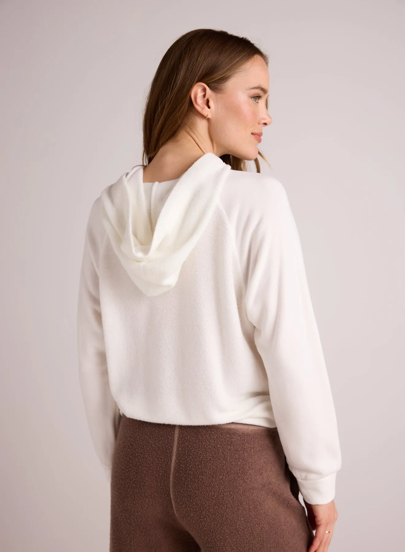 French Terry Raglan Hoodie Sweatshirt - Winter White sold by Bella Dahl product image thumbnail 2