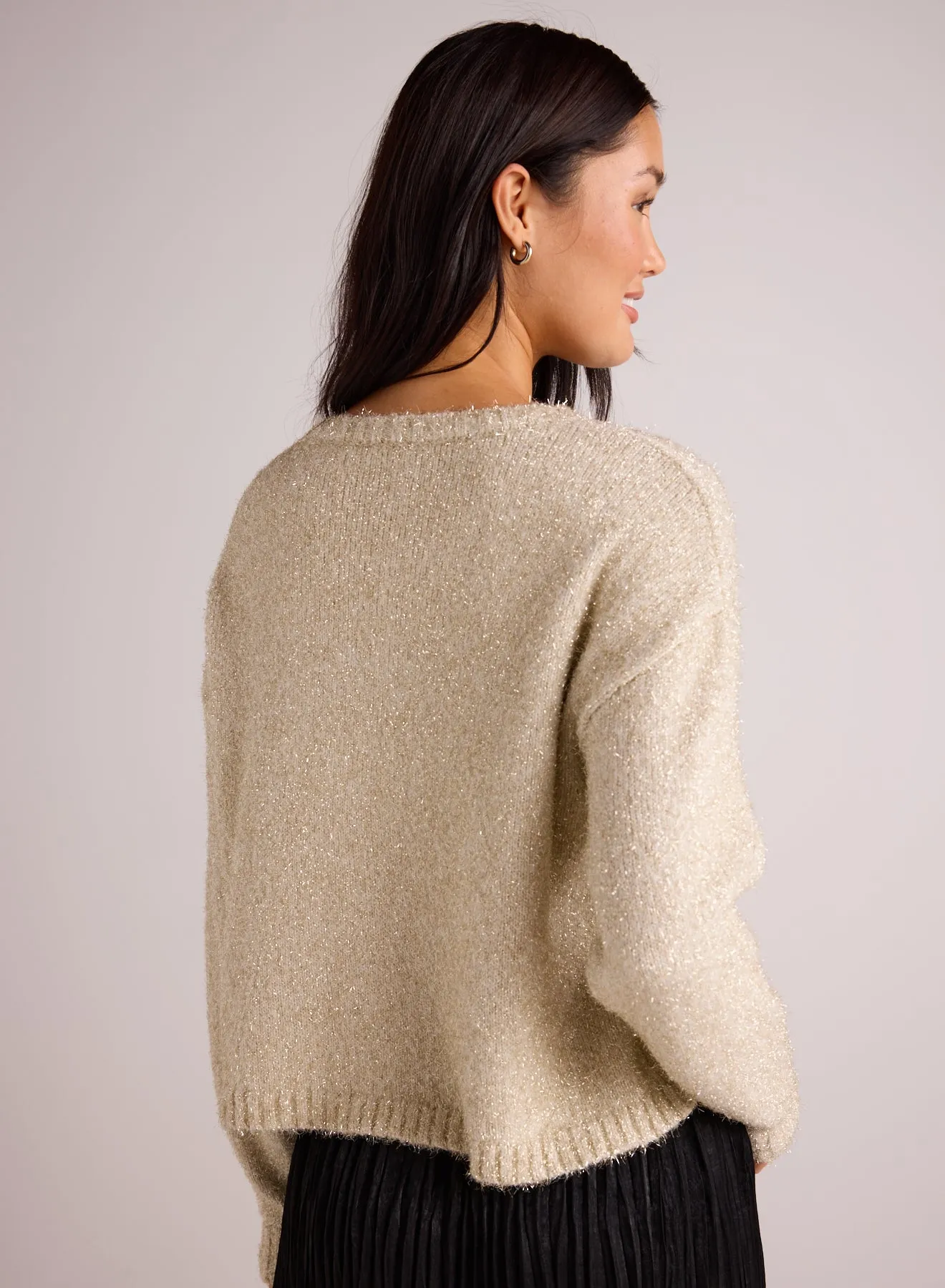 Slouchy Sweater - Ivory Gold Shimmer sold by Bella Dahl product image thumbnail 2